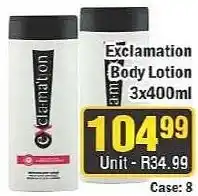 J&E Cash and Carry Exclamation Body Lotion offer