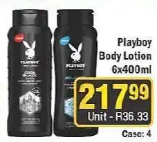 J&E Cash and Carry Playboy Body Lotion offer