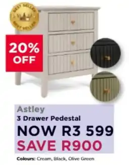 Dial a Bed Astley 3 Drawer Pedestal offer