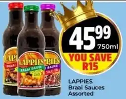 Elite Cash & Carry Lappies Braai Sauces Assorted offer