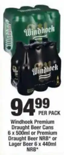 OK Liquor Windhoek Premium Draught Beer Cans offer