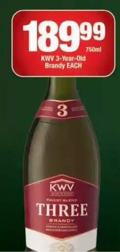 OK Liquor KWV THREE Brandy offer