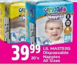 Elite Cash & Carry Lil Masters Disposable Nappies offer
