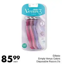 Save Gillette Simply Venus Colors Disposable Razors 3's offer