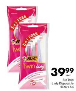 Save Bic Twin Lady Disposable Razors 5's offer