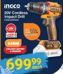 Mica INGCO 20V Cordless Impact Drill offer