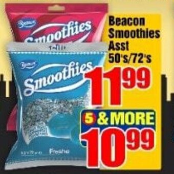 Three Star Cash and Carry Beacon Smoothies Asst 50's/72's offer