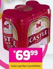 Game Castle Lager Beer Cans-6 x 500ml offer