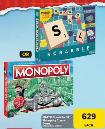 MATTEL Scrabble OR Monopoly Classic Game