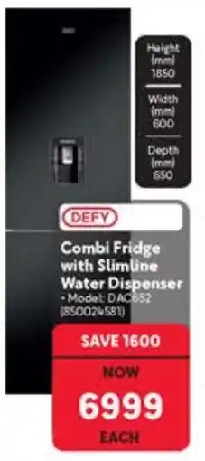 Makro Defy Combi Fridge with Slimline Water Dispenser offer
