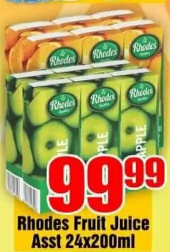 Three Star Cash and Carry Rhodes Fruit Juice Asst 24 x 200ml offer