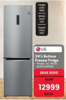 Makro LG 341 L Bottom Freezer Fridge offer
