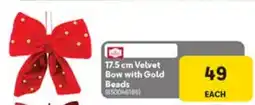 Makro Velvet Bow with Gold Beads offer