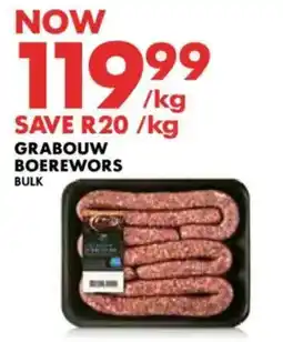 Woolworths Grabouw Boerewors Bulk offer