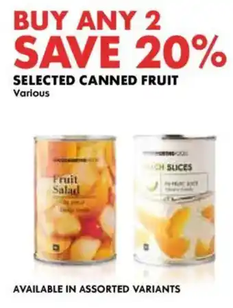 Selected Canned Fruit