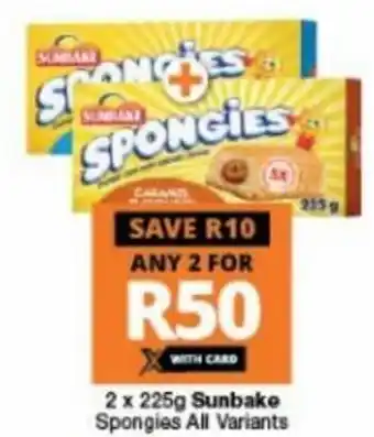 Checkers Sunbake Spongies 2 x 225g offer