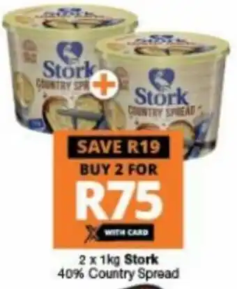 Checkers Stork 40% Country Spread 2 x 1kg offer
