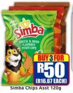 Three Star Cash and Carry Simba Chips Assorted offer