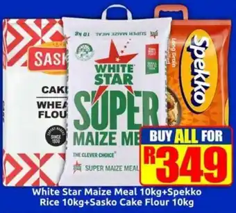 White Star Super Maize Meal + Spekko Rice + Sasko Cake Flour