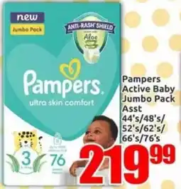 Three Star Cash and Carry Pampers Active Baby Jumbo Pack Assorted offer