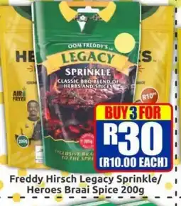 Three Star Cash and Carry Freddy Hirsch Legacy Sprinkle/ Heroes Braai Spice offer