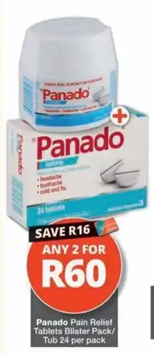 MediRite Panado Pain Relief Tablets offer