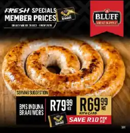 Bluff Meat Supply BMS Induna Braai Wors offer