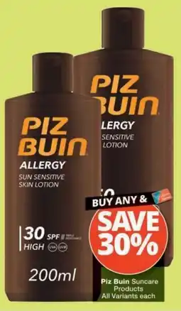 MediRite Piz Buin Allergy Sun Sensitive Skin Lotion offer