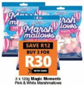 Checkers Magic Moments Pink & White Marshmallows 3 x 120g offer
