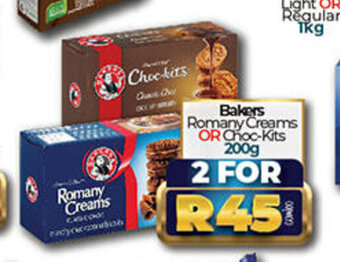 Take 'n Pay Bakers Romany Creams or Choc-Kits 200g offer