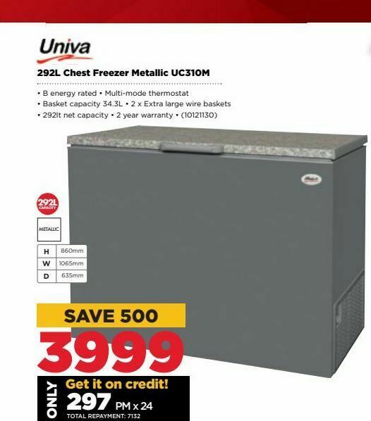 Chest freezer metallic univa offer at HiFi Corp