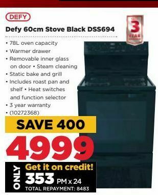 HiFi Corp 60 cm stove black defy offer