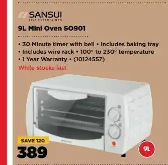 HiFi Corp 9l mini oven sansui offer