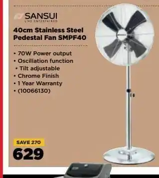 HiFi Corp 40cm stainless steel pedestal fan sansui offer