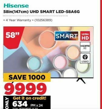 HiFi Corp 58-in (147cm) uhd smart led tv hisense offer