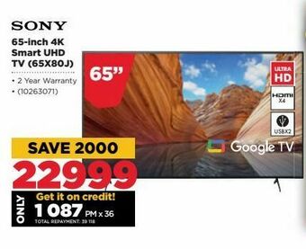 HiFi Corp 65-inch 4k smart uhd tv sony offer