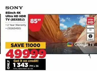 HiFi Corp 85inch 4k ultra hd hdr tv sony offer