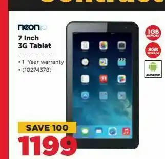 HiFi Corp 7 inch 3g tablet neon offer