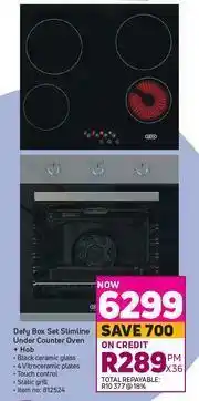 Game Defy Box Set Slimline Under Counter Oven + Hob offer