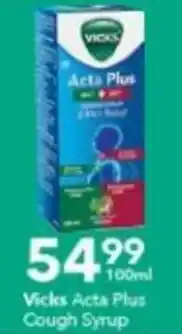 Checkers Vicks Acta Plus Cough Syrup 100ml offer