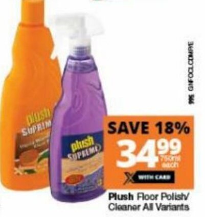 Checkers Plush Floor Polish/Cleaner All Variants 750ml offer