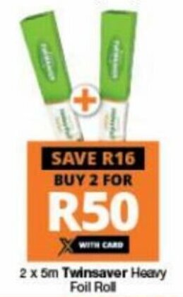 Checkers Twinsaver Heavy Foil Roll 2x5m offer