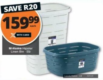 Checkers M-Home Hipster Linen Bin 55L offer