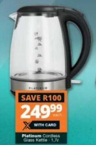 Checkers Platinum Cordless Glass Kettle 1,7L offer