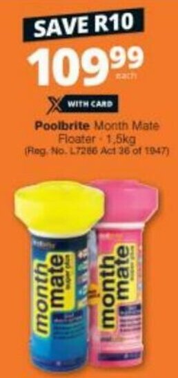 Checkers Poolbrite Month Mate Floater 1,5kg offer