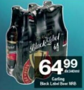 Checkers Carling Black Label Beer NRB 6x240ml offer