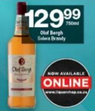 Checkers Olof Bergh Solera Brandy 750ml offer