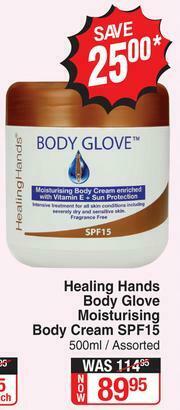 Dis-Chem Healing Hands Body Glove Moisturising Body Cream SPF15-500ml offer