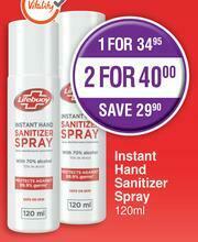 Dis-Chem Lifebuoy Instant Hand Sanitizer Spray-120ml offer
