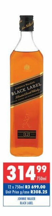 Ultra Liquors Johnnie Walker Black Label 750ml offer